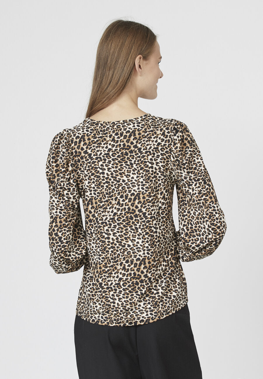 Vya V-Neck Top - Leo