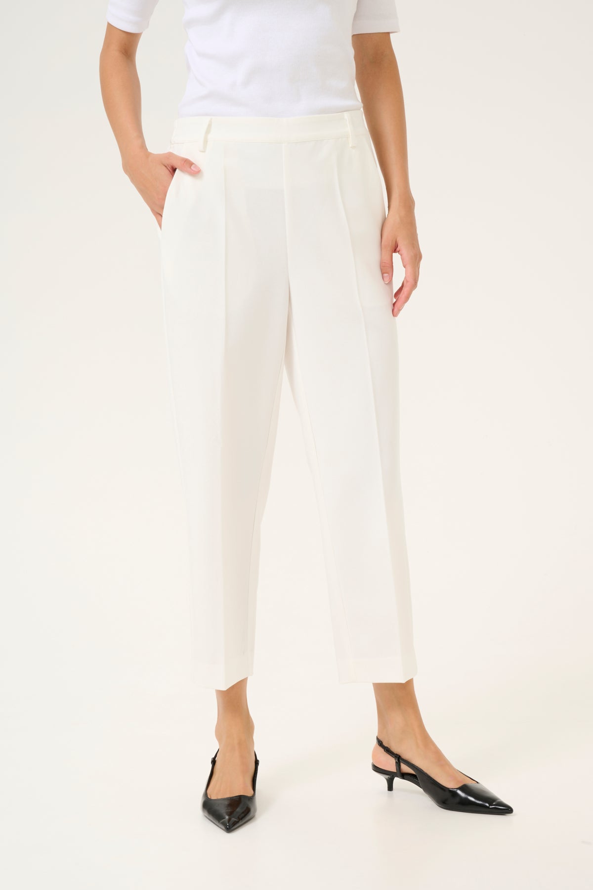 Sakura Cropped Pants - Chalk