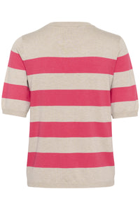 Lizza Knit - Striped Raspberry/Grey Feather