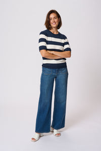 Lizza Knit - Striped Midnight/Chalk