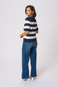 Lizza Knit - Striped Midnight/Chalk