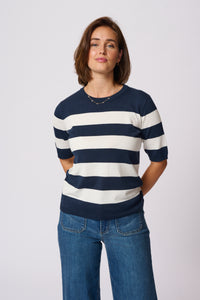 Lizza Knit - Striped Midnight/Chalk