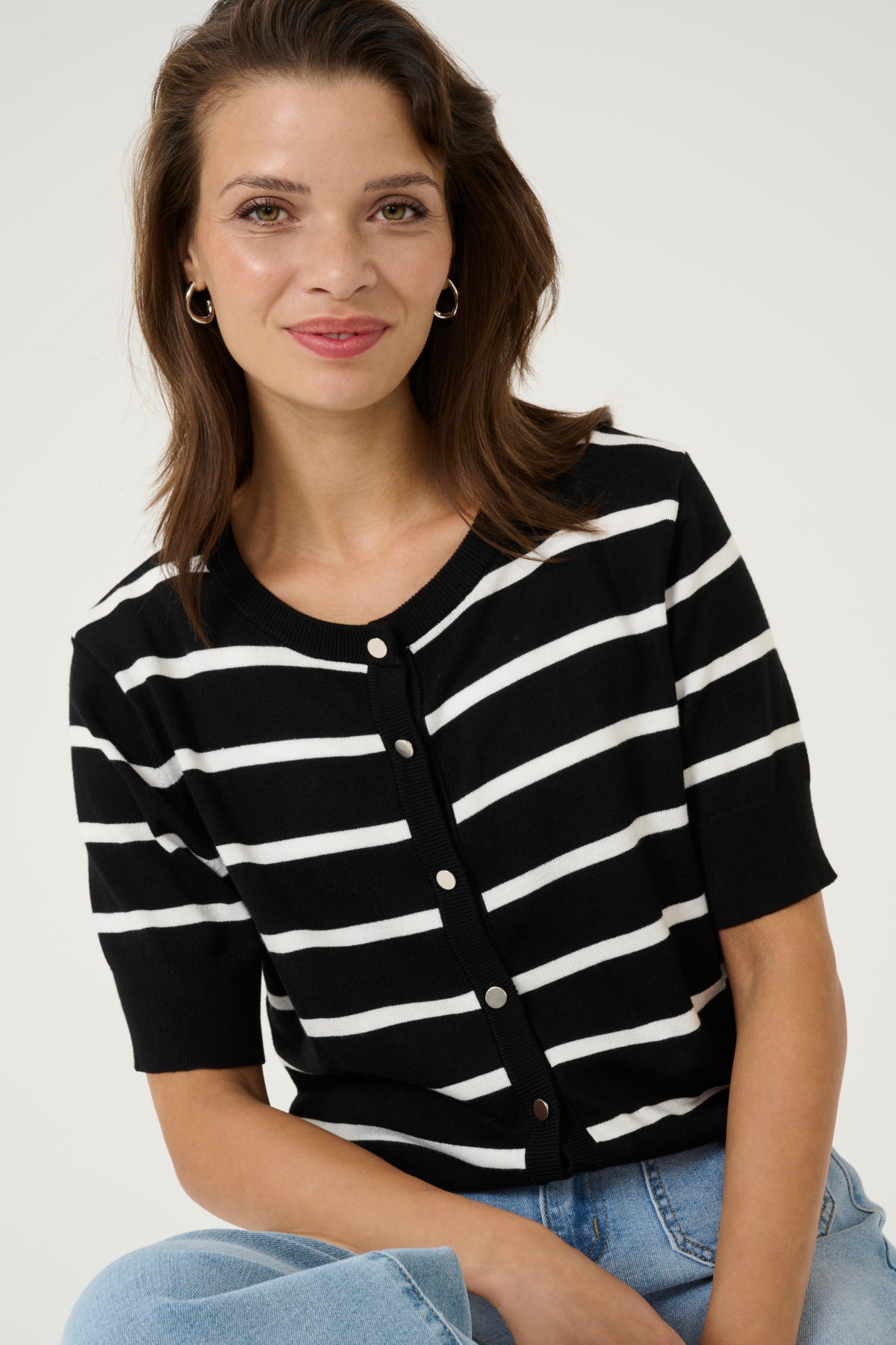 Lizza Cardigan - Black/Chalk