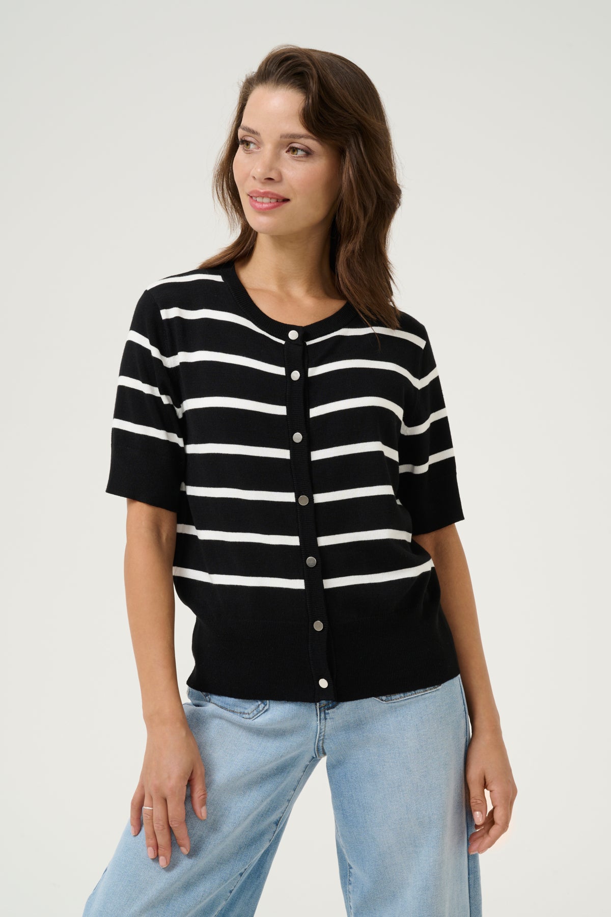 Lizza Cardigan - Black/Chalk