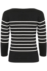 Lizza Boatneck Knit - Black/Chalk