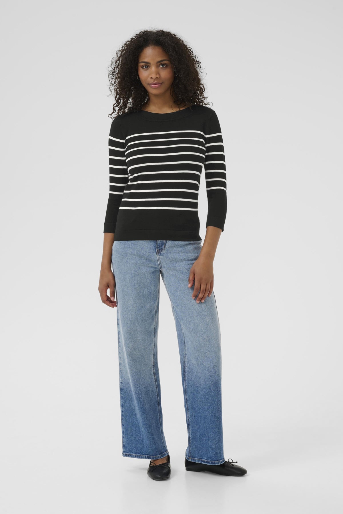 Lizza Boatneck Knit - Black/Chalk