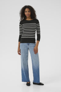 Lizza Boatneck Knit - Black/Chalk