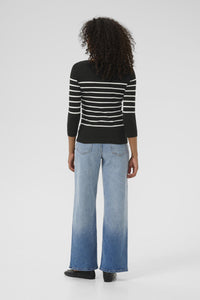 Lizza Boatneck Knit - Black/Chalk