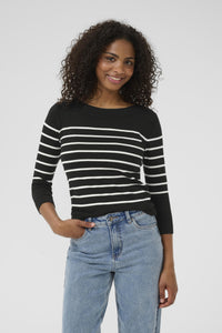 Lizza Boatneck Knit - Black/Chalk