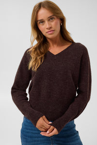 Niel V-Neck Knit - Fudge