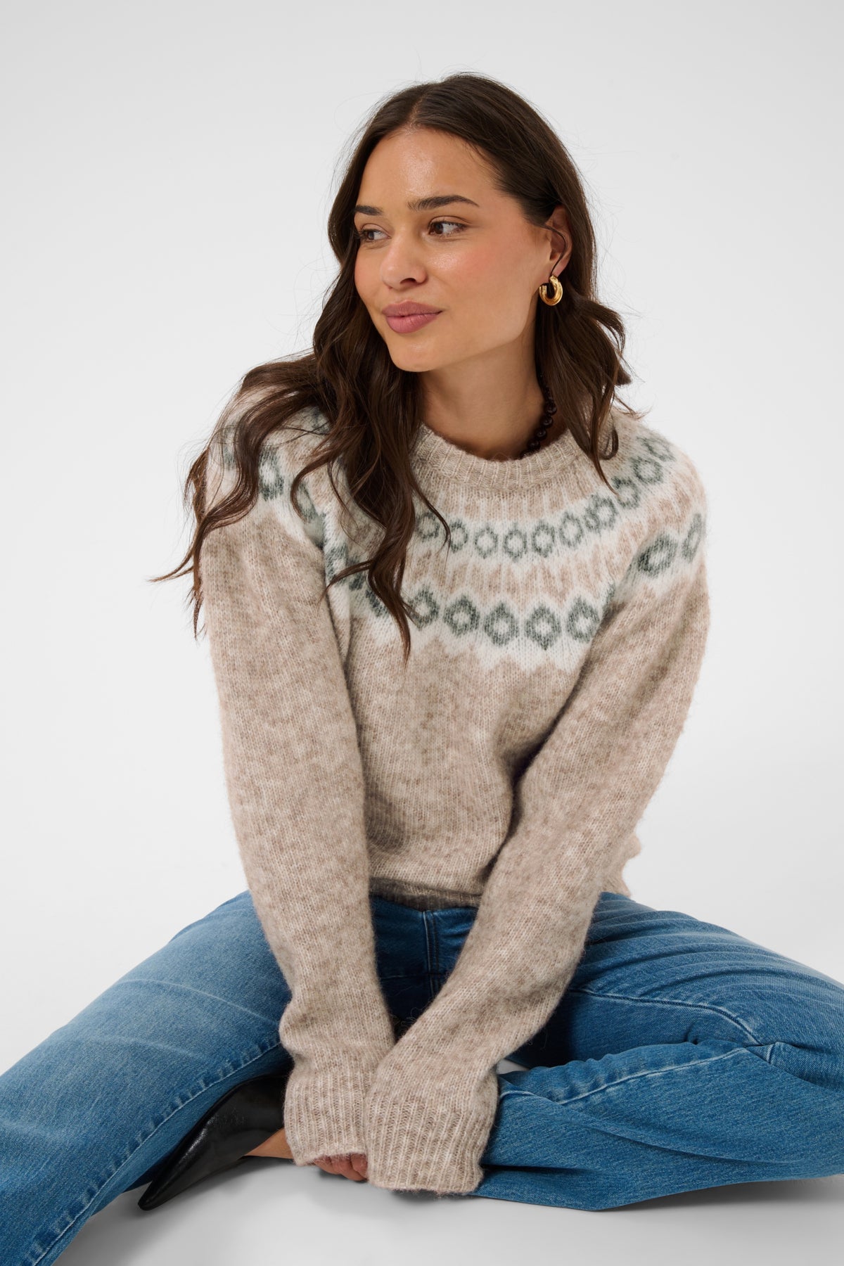 Berta Knit - Beige/Grey