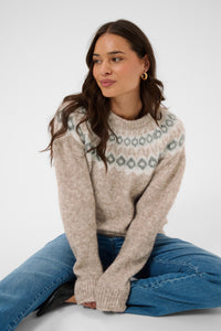 Berta Knit - Beige/Grey