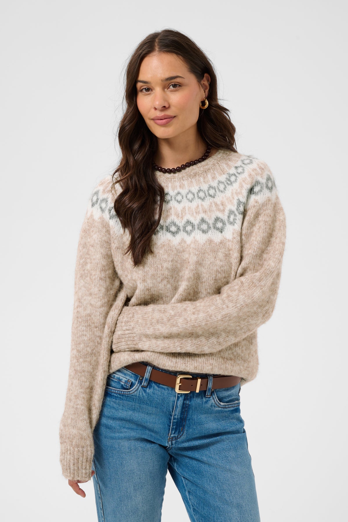 Berta Knit - Beige/Grey
