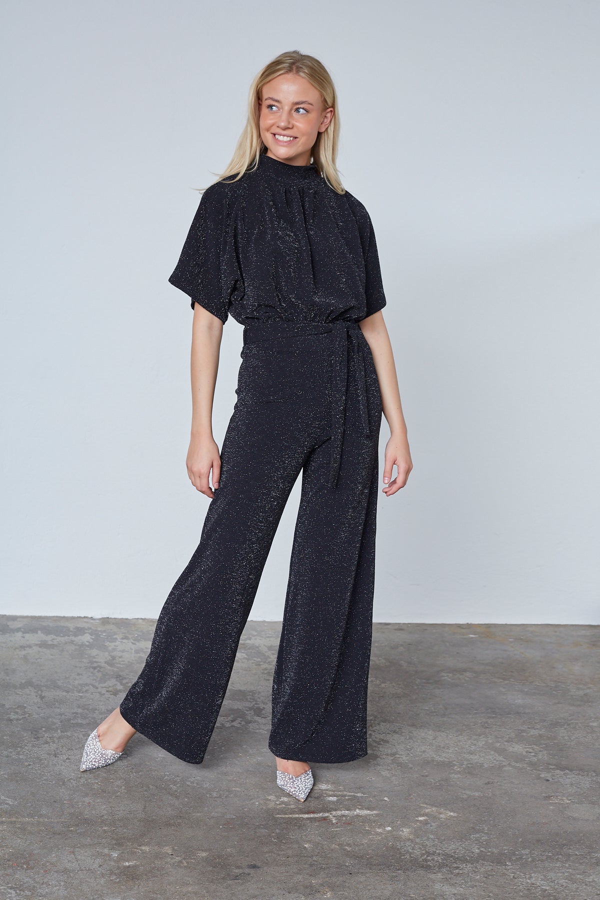 Girl Jumpsuit - Black/Silver/Sparkle