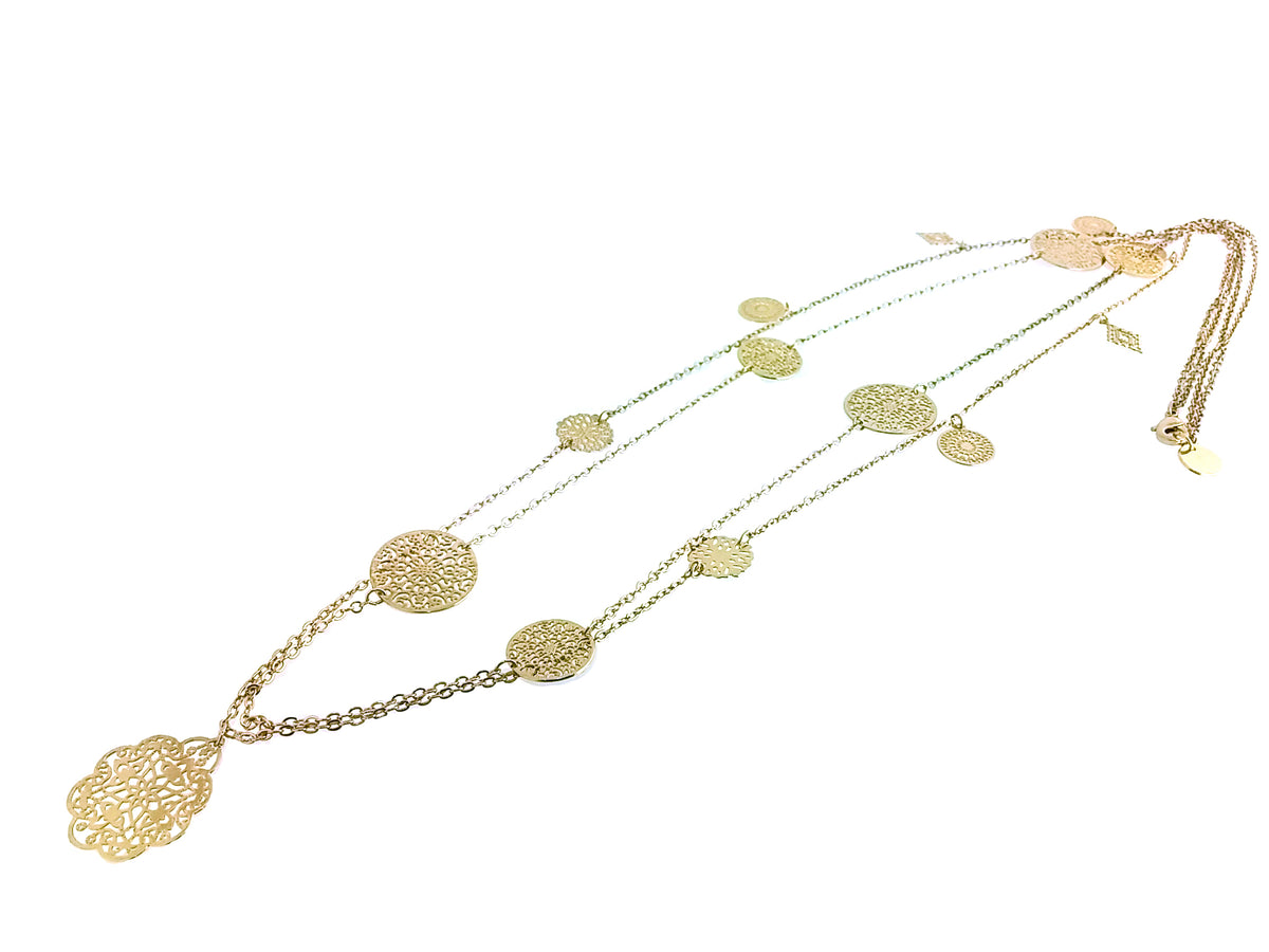 Spinn Multi Necklace- Gold