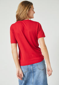 Pidan V-neck T-Shirt - Ruby