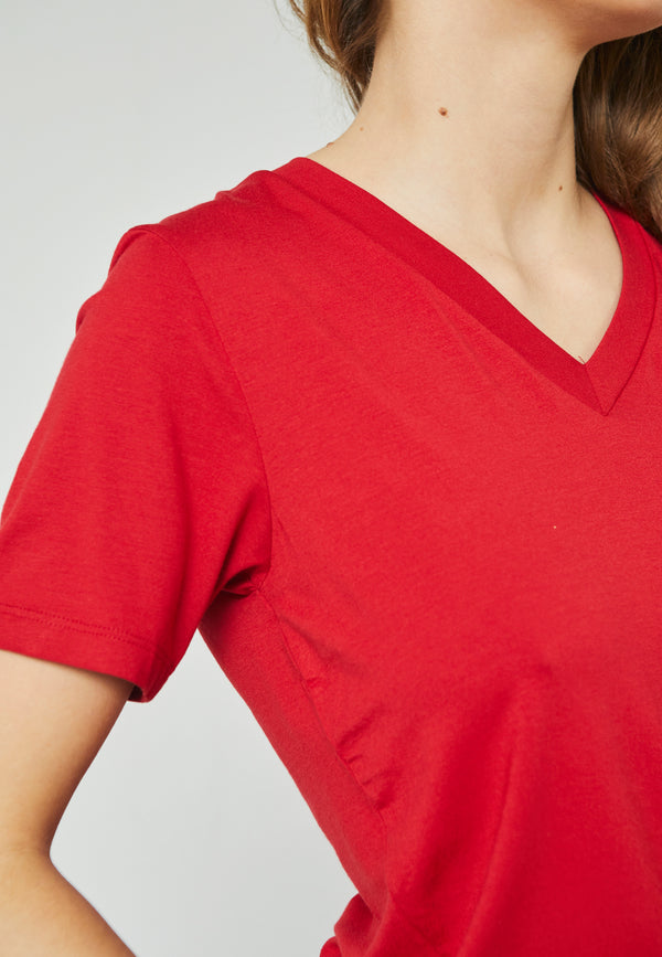 Pidan V-neck T-Shirt - Ruby