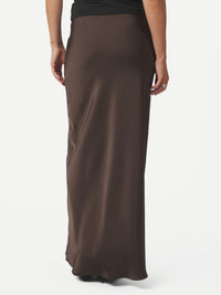 Vicky Sateen Skirt - Dark Brown