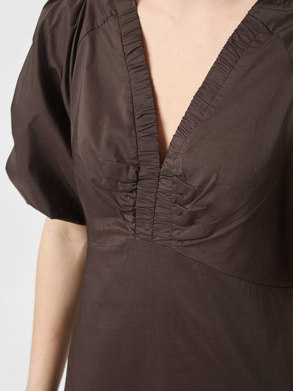 Illana Poplin Dress - Chocolate