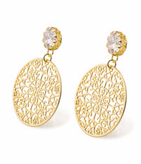 Spinn Crystal Earring - Crystal/Gold
