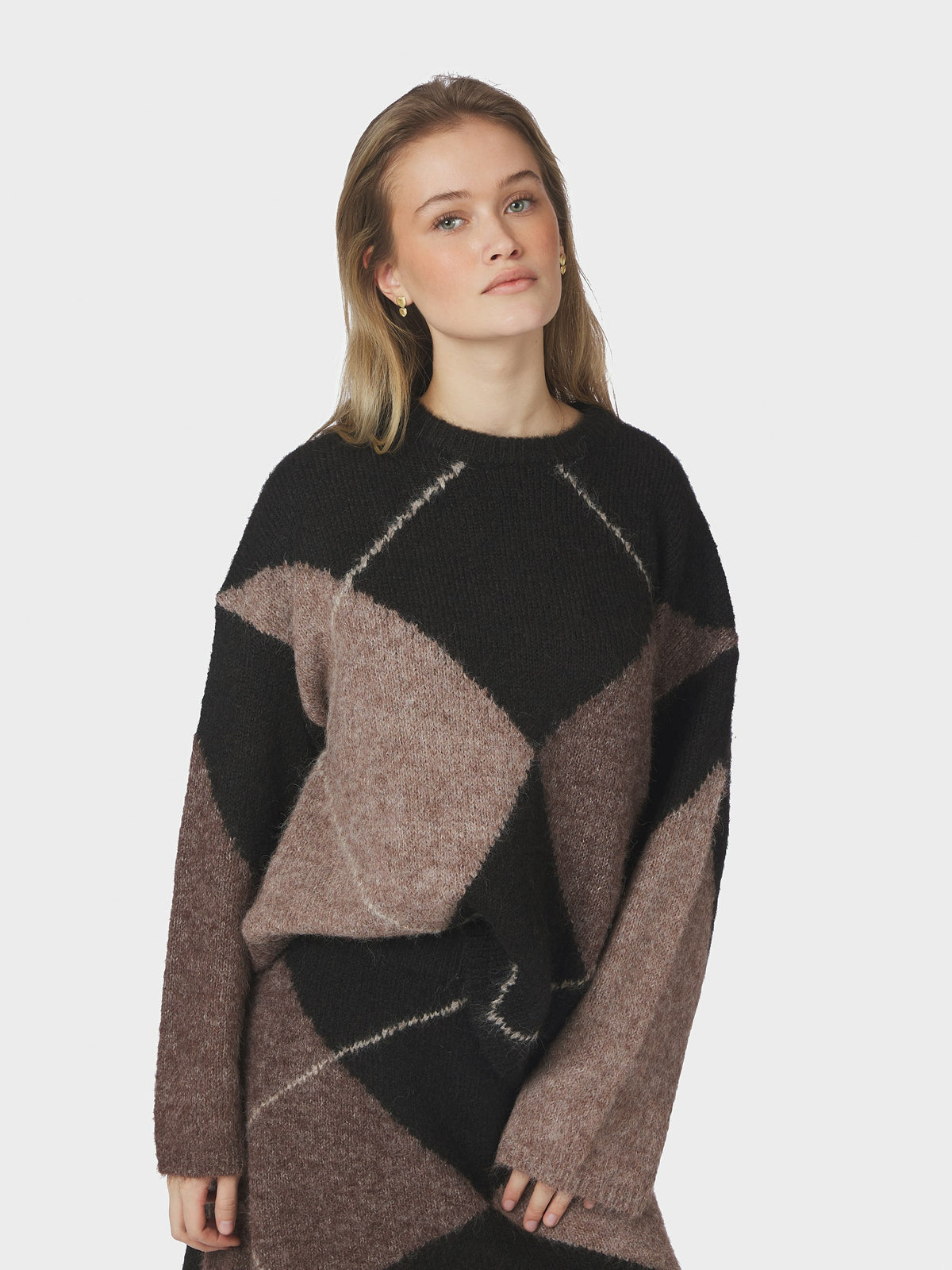 Inga Check Knit - Dark Brown