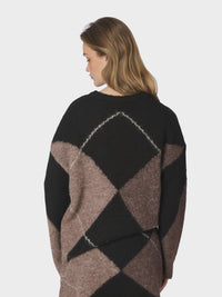 Inga Check Knit - Dark Brown