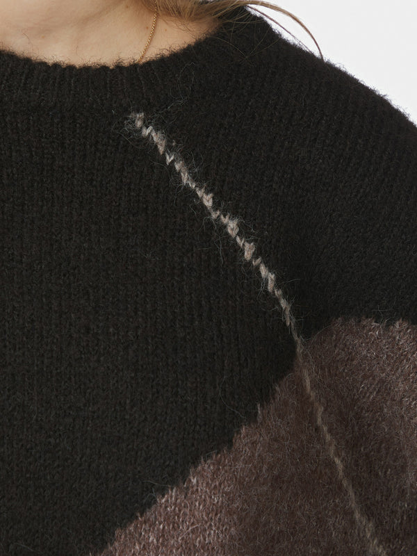 Inga Check Knit - Dark Brown