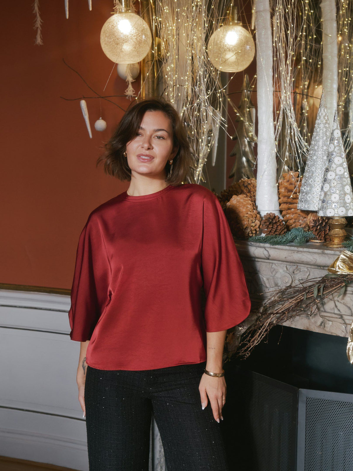 Liora Blouse - Dark Red