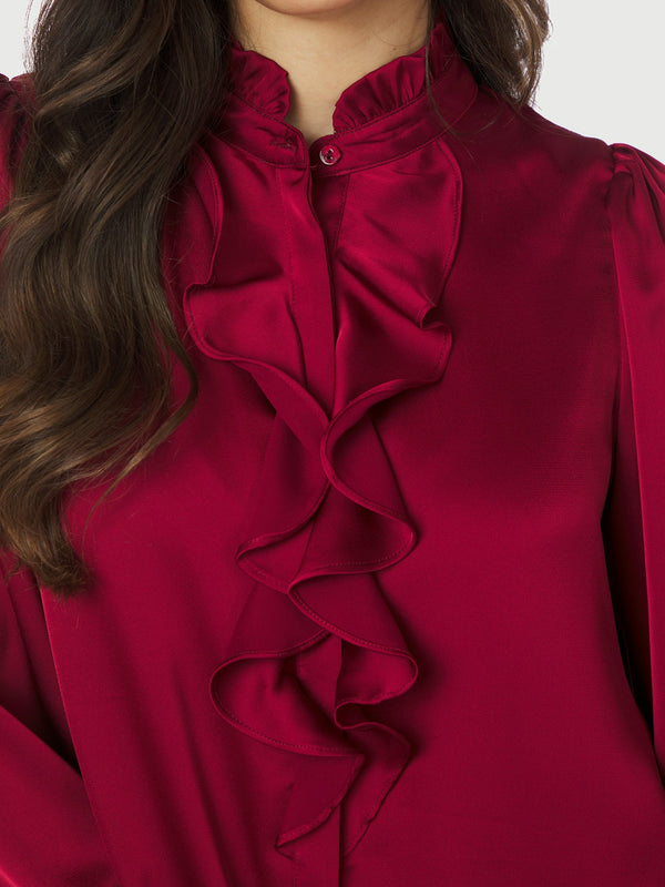 Zamola Blouse - Dark Red