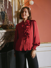 Zamola Blouse - Dark Red