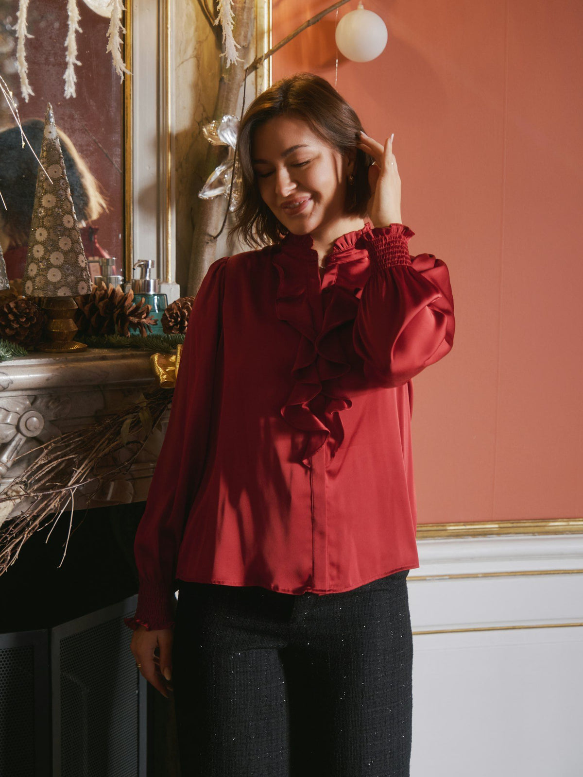 Zamola Blouse - Dark Red