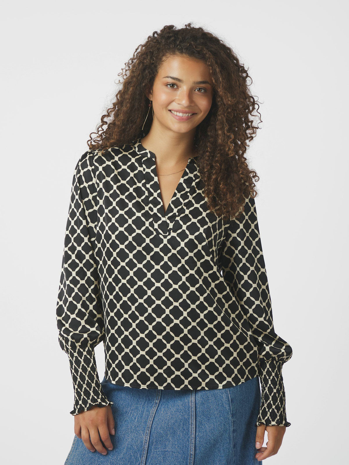 Landa Blouse - Black Print
