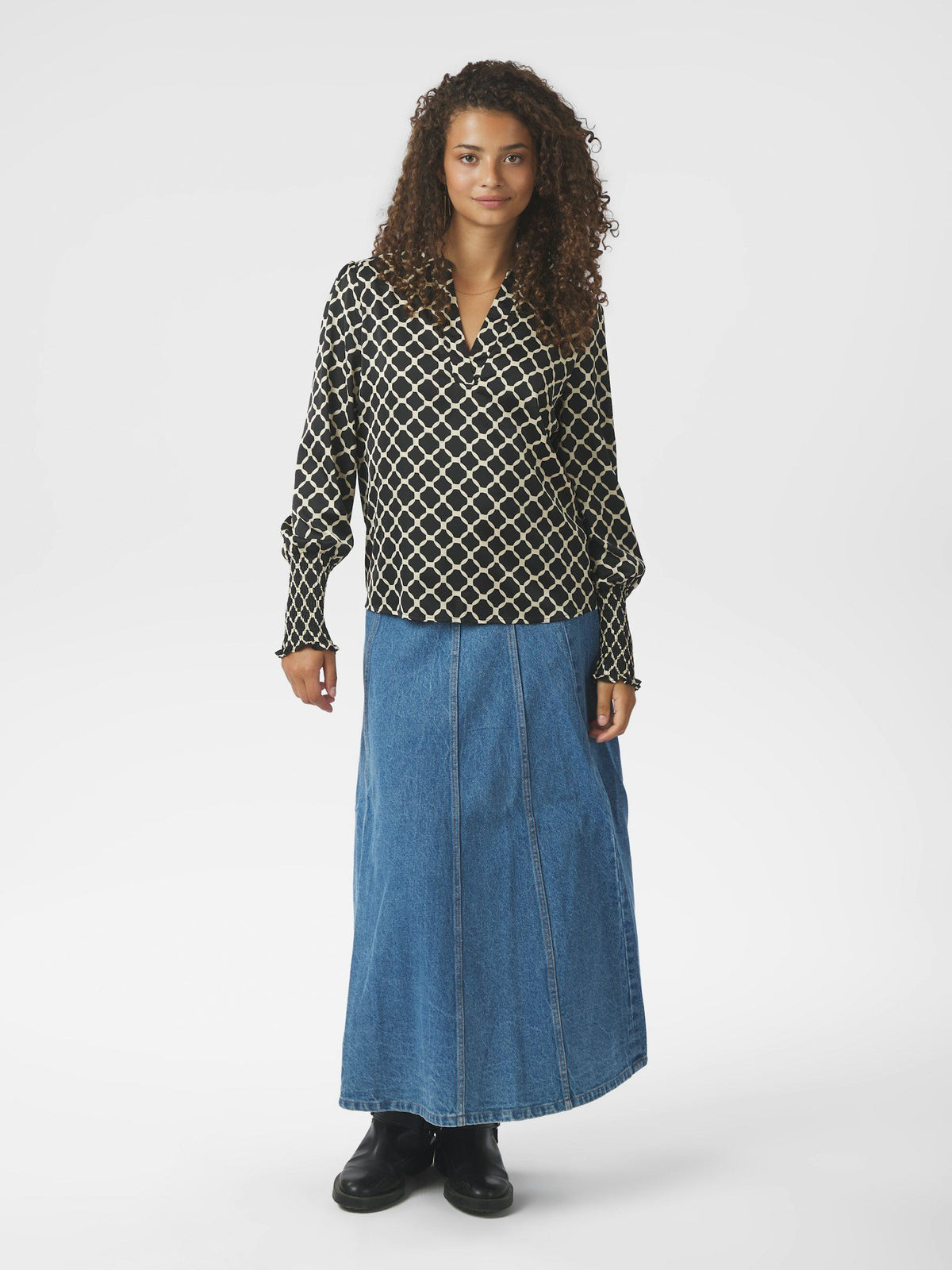 Landa Blouse - Black Print