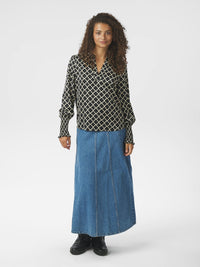 Landa Blouse - Black Print