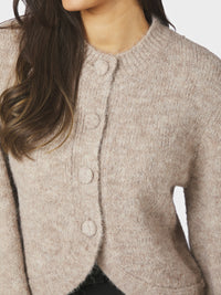 Gio Fluffy Cardigan - Beige Melange