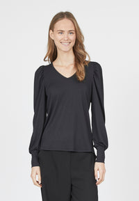 Vya V-Neck Top - Black