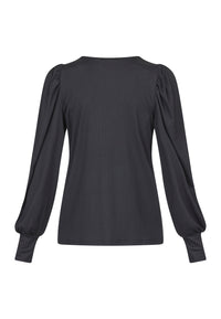 Vya V-Neck Top - Black