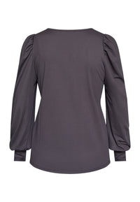 Vya V-Neck Top - Dark Chocolate