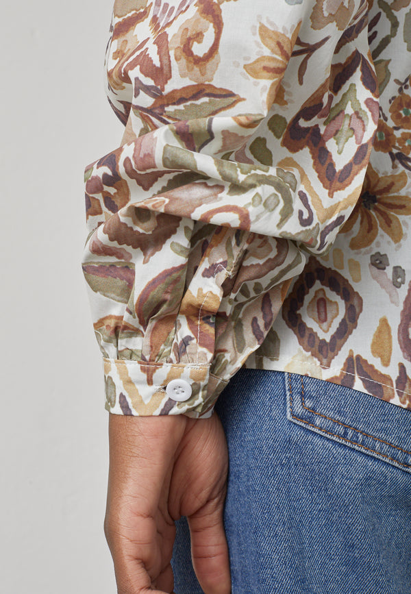 Gada Shirt - Brown Flower