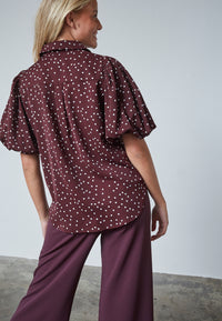 Ella Shirt - Bordeaux/Dot