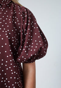 Ella Shirt - Bordeaux/Dot