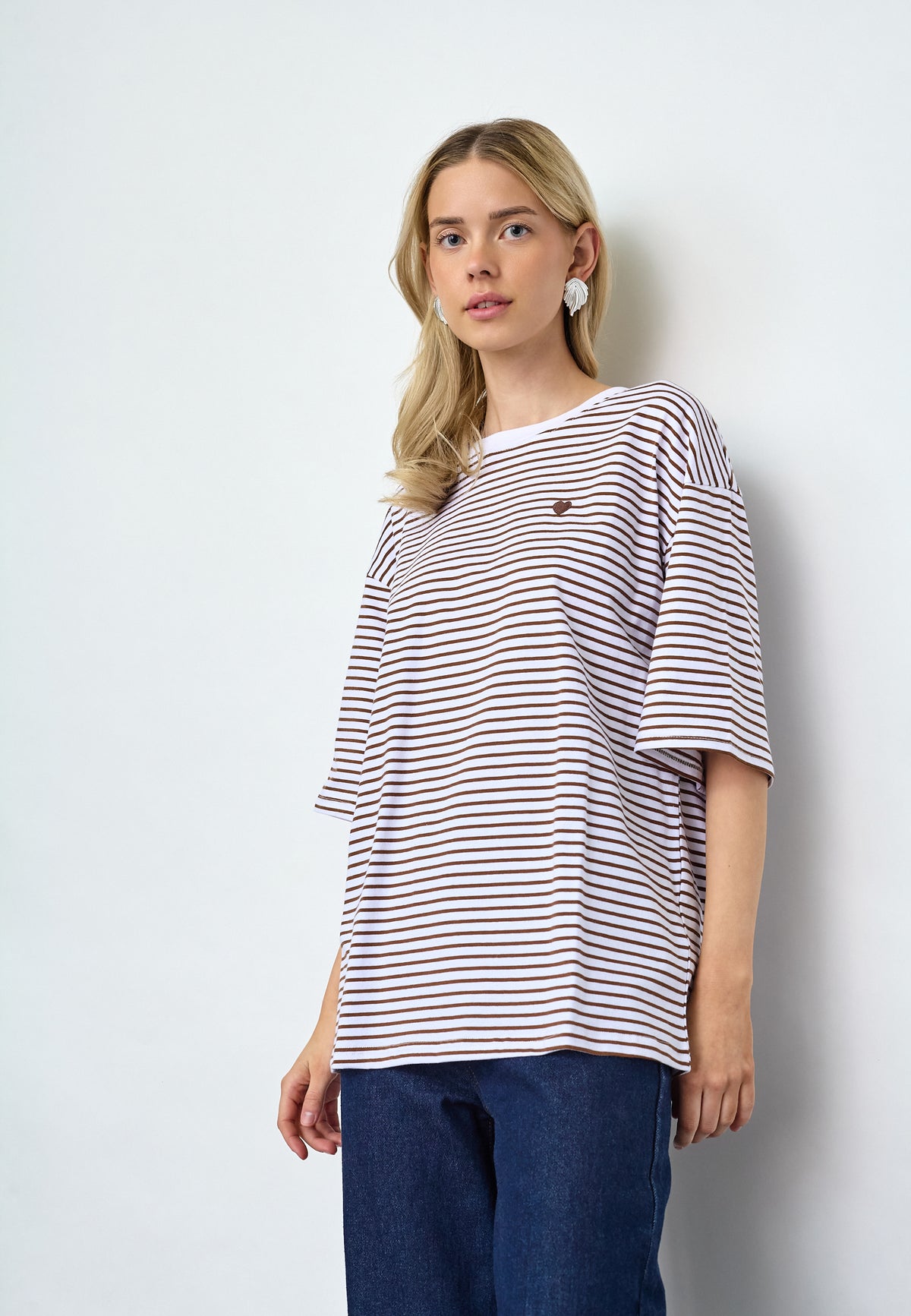 Vez T-shirt - Brown/White
