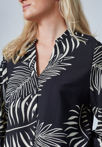 Viaba Shirt - Black Leaf