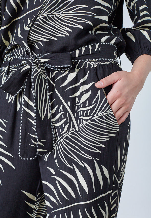 Ella Pant - Black Leaf