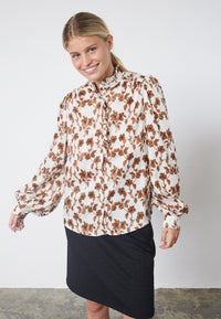 Virsa Shirt - Cognac Flower
