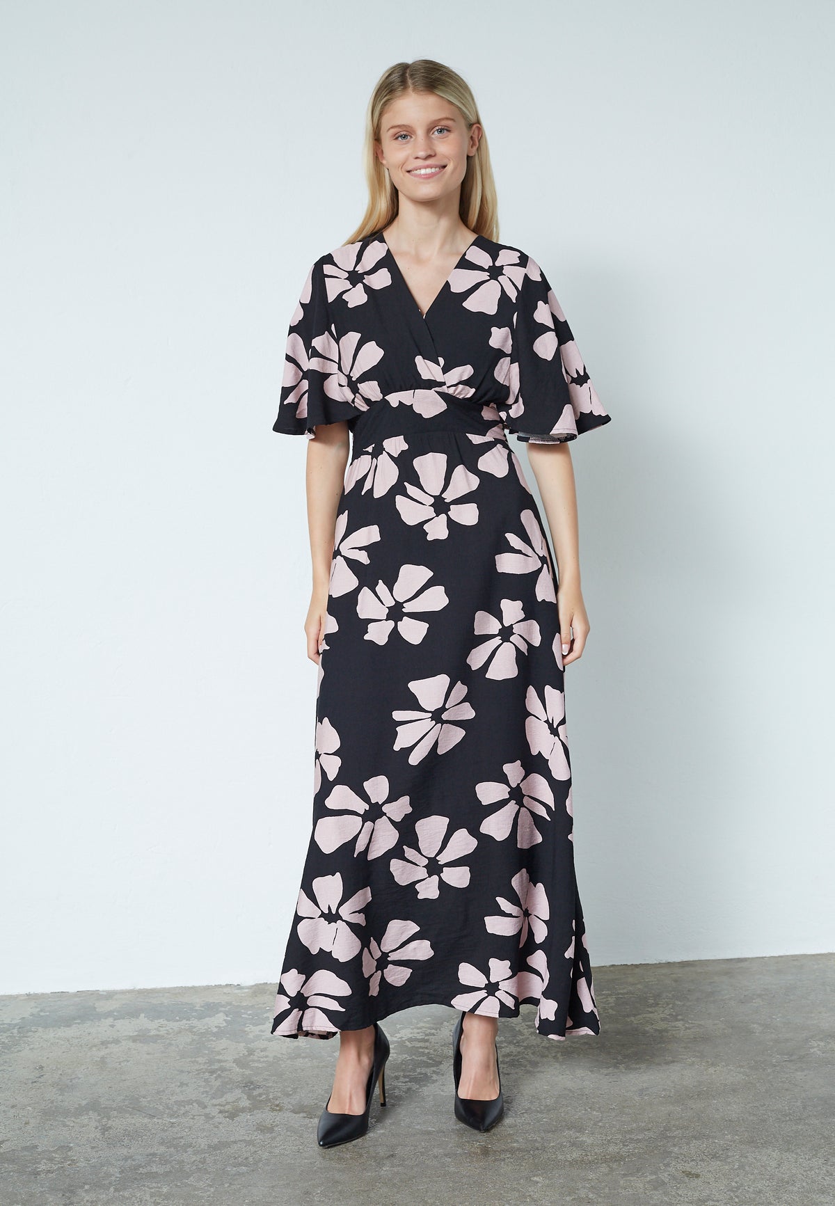 Gisela Dress - Black/Dusty Rose