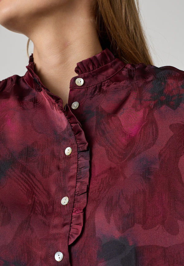 Virsa Shirt - Bordeaux Blurred