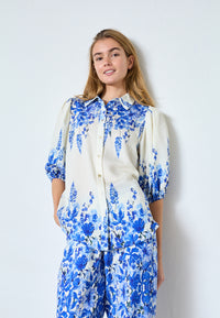 Ella Shirt - Cobolt Flower