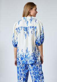 Ella Shirt - Cobolt Flower