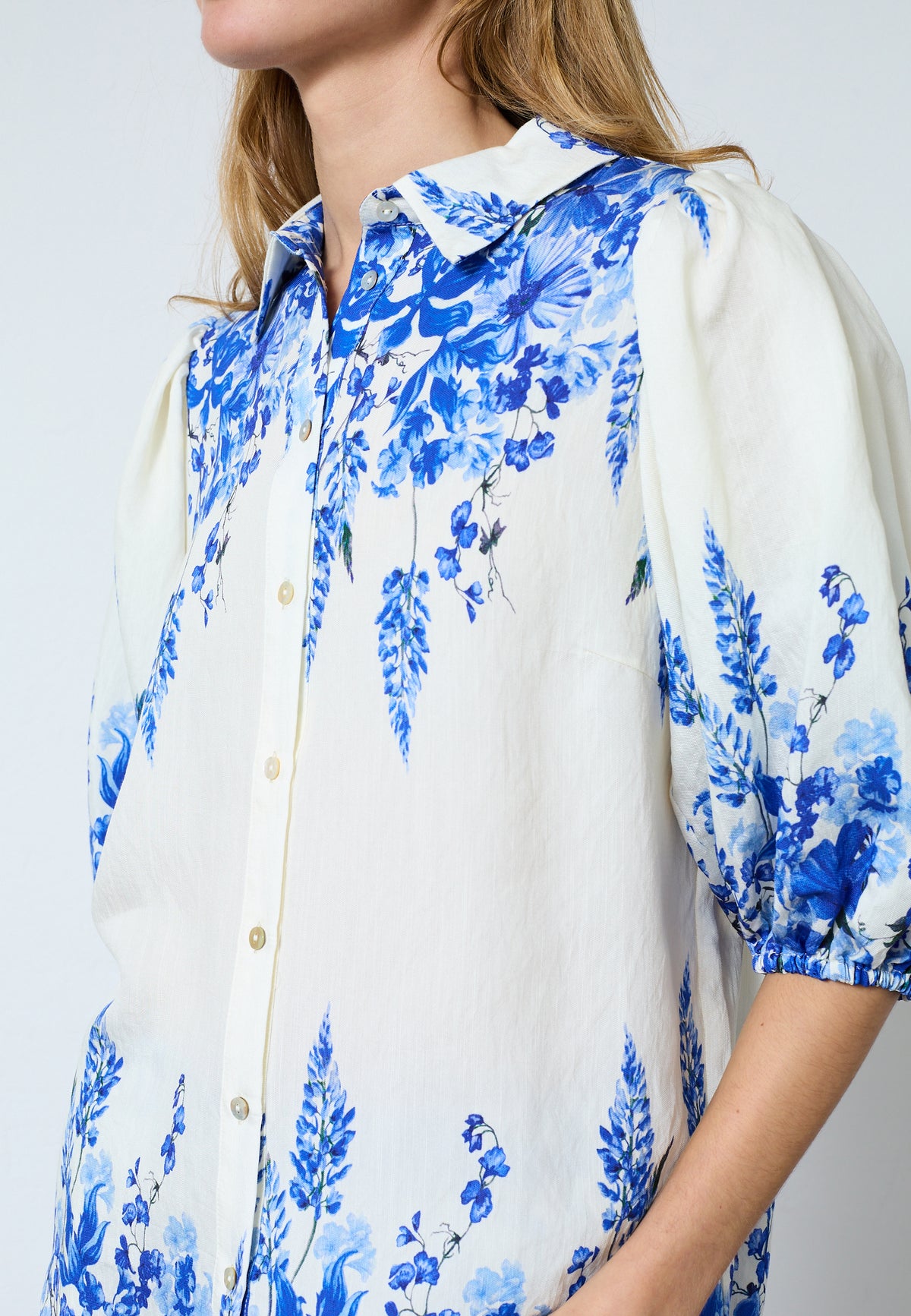 Ella Shirt - Cobolt Flower